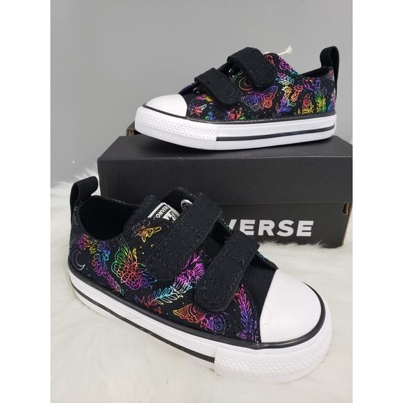 NEW RARE Converse CTAS Ox Butterfly Moon Rainbow‎ Size 6 Toddler Halloween Moth - Picture 1 of 7
